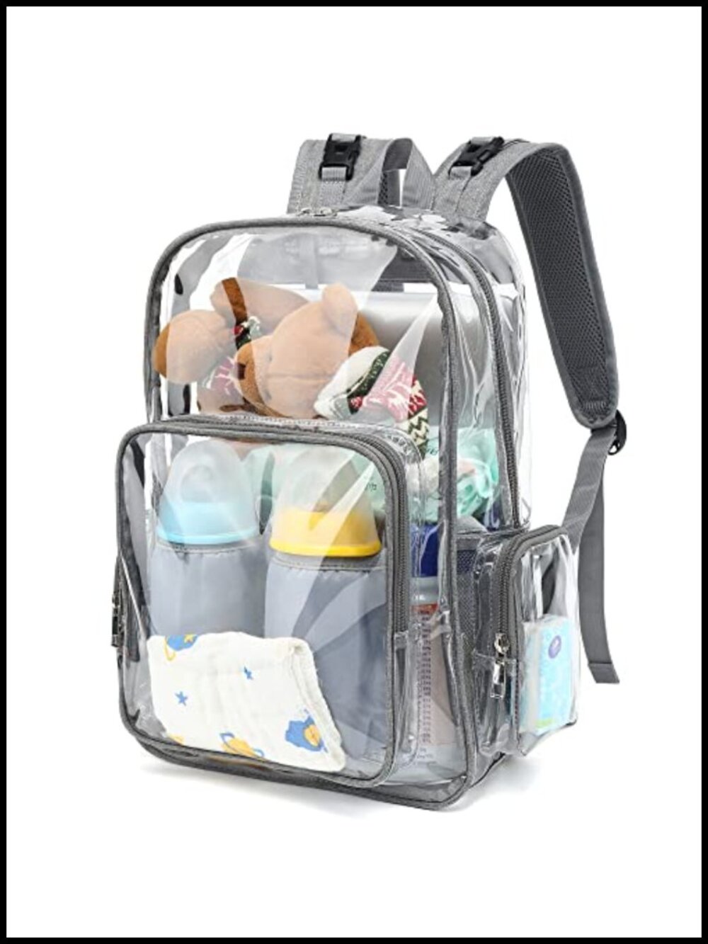 Clear Diaper Bag Backpack Waterproof PVC Mom Nappy Bags for Baby